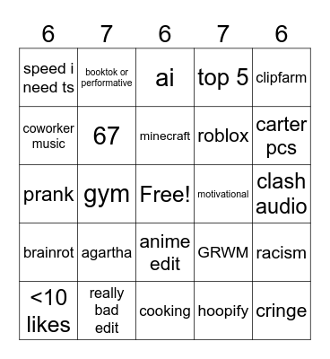 bingo board Bingo Card