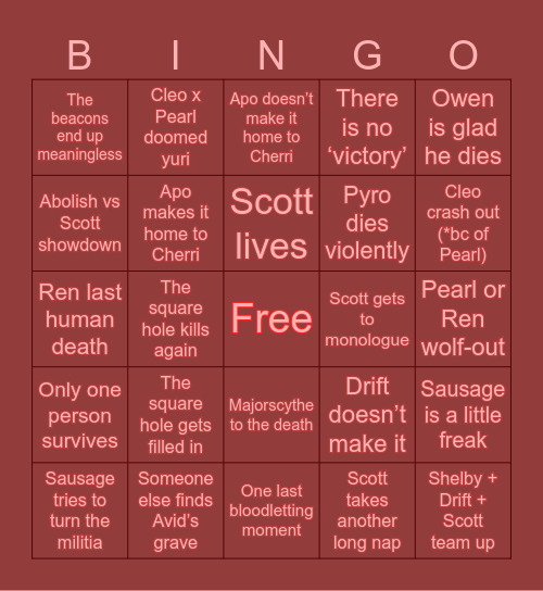 vsmp episode 8 Bingo Card