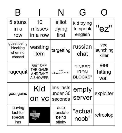 Slopsaken Bingo Card