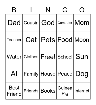 Thanksgiving Bingo Card