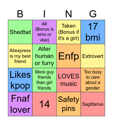 Bibi's bingo Card