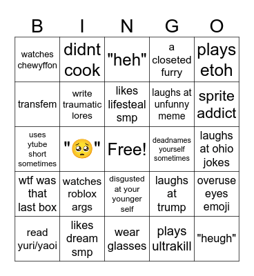 humour bingo Card