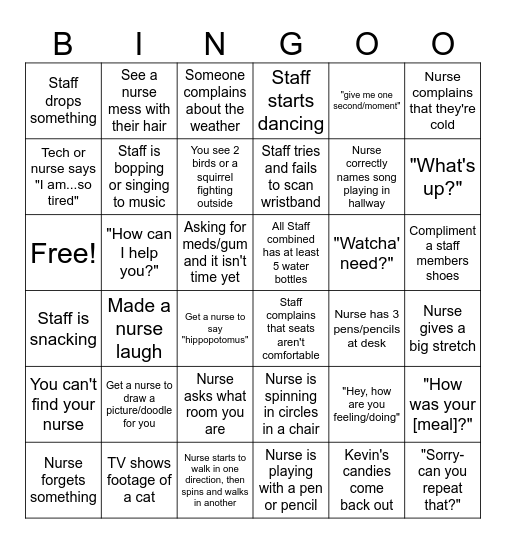 BHU Bingo Card