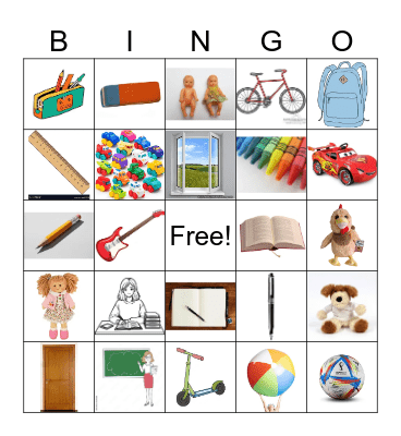 Classroom, toys Bingo Card