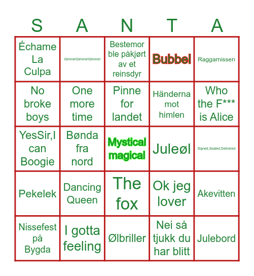 R&N 2024 X-MAS BINGO! Bingo Card