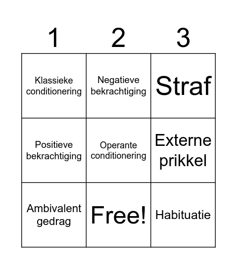 Gedrag Bingo Card