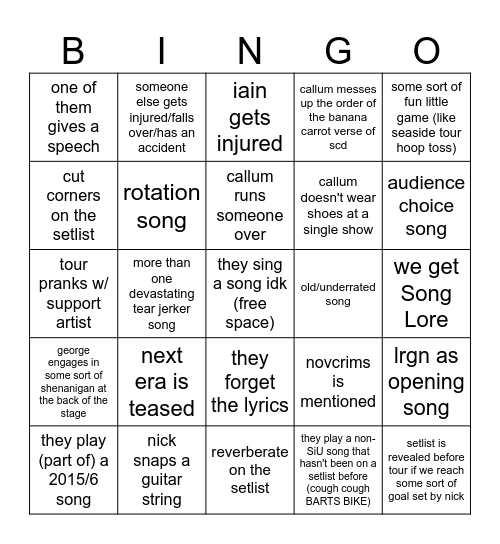 bit tour bingo Card