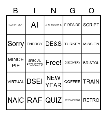 BU Bingo Card