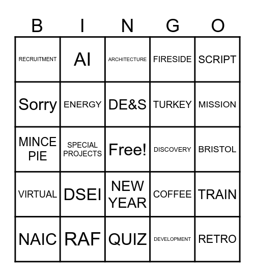 BU Bingo Card
