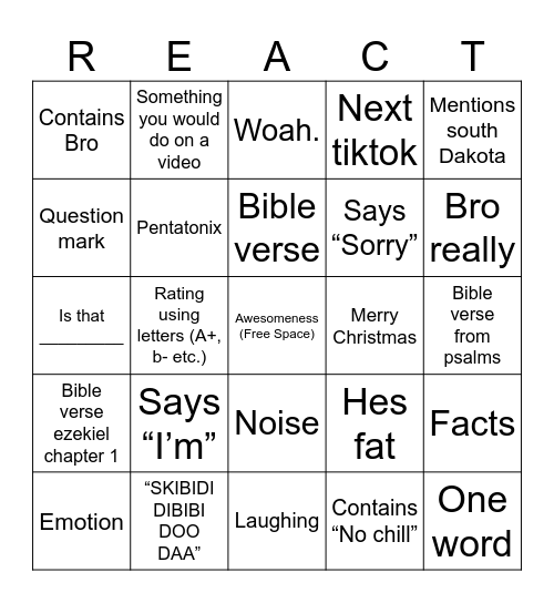 5X5 bingo voicebot Bingo Card