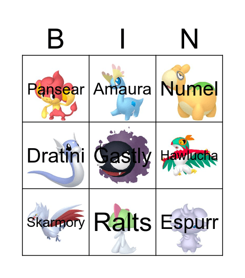 POKEMON ZA SHINY BINGO Card