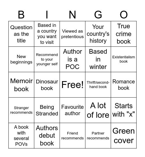 Neem & Kreem Book Bingo Card