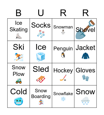 Chilly Winter Bingo! Bingo Card