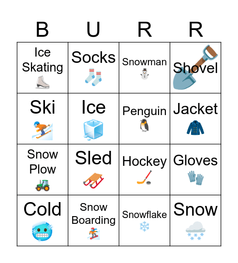 Chilly Winter Bingo! Bingo Card