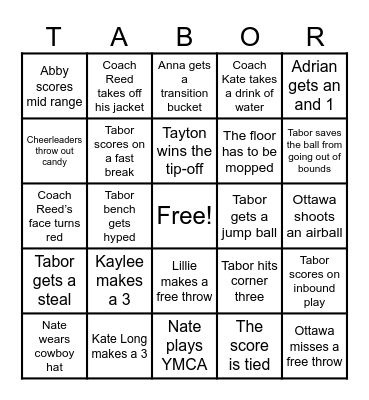 Womens basketball Bingo Card