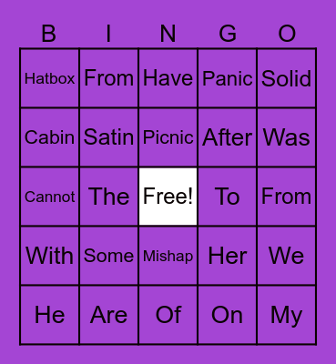 Phonics For Reading BINGO Card