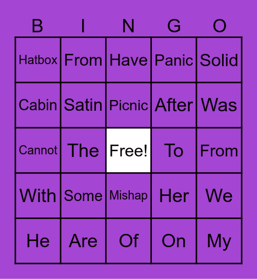 Phonics For Reading BINGO Card