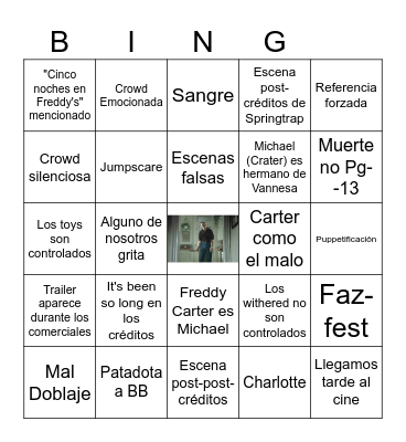 Fnaf 2 Bingo Card