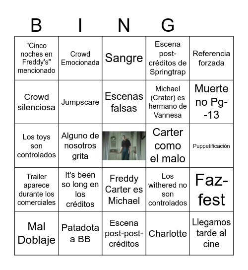 Fnaf 2 Bingo Card