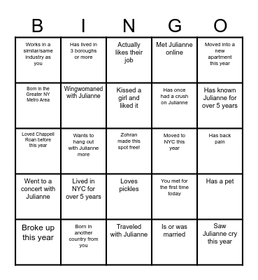 find someone who… Bingo Card
