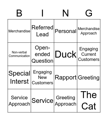The Approach Bingo Card