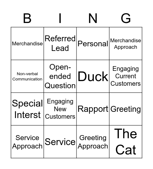 The Approach Bingo Card