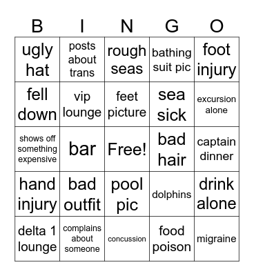travel bingo Card