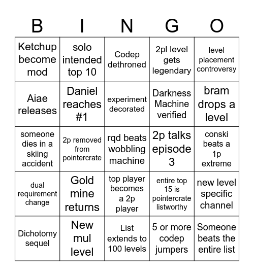 2PL 2026 Bingo Card