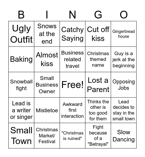 Hallmark Bingo Card