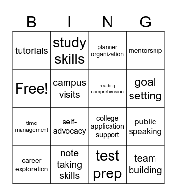 AVID bingo Card