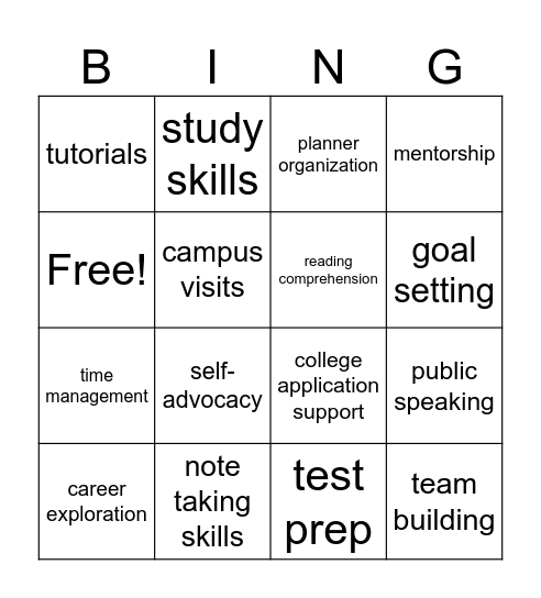 AVID bingo Card