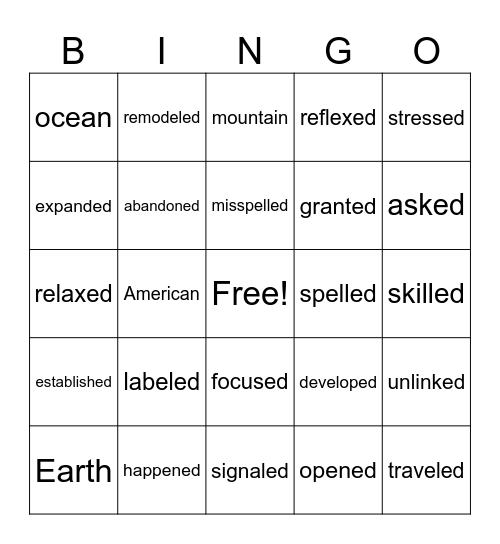 6.2 BINGO Card