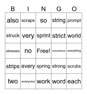 2.5 BINGO Card