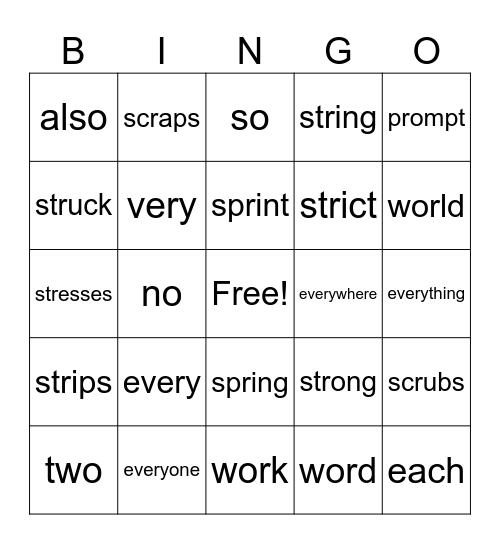 2.5 BINGO Card