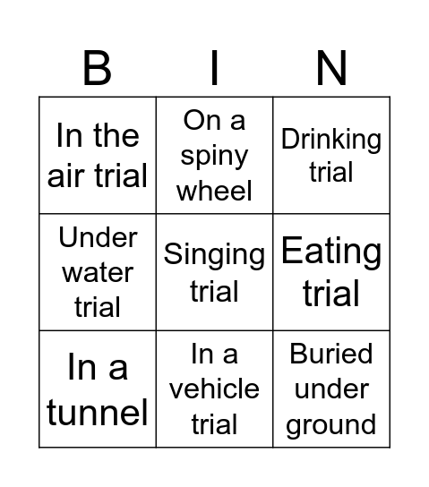 I’m a celeb bingo Card