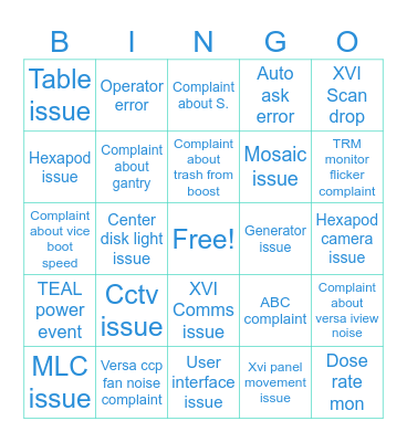 FSE Bingo Card