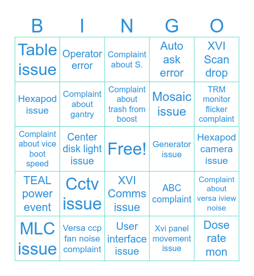 FSE Bingo Card