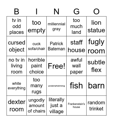 rich house bingo Card
