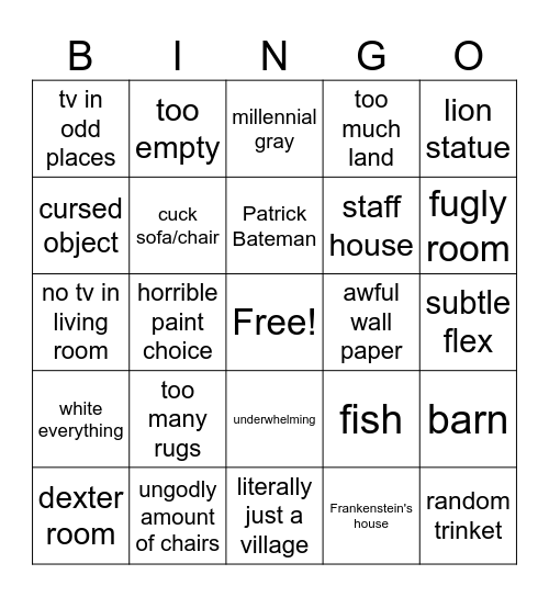 rich house bingo Card