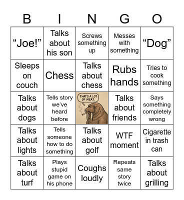 Pop Pop Bingo Card