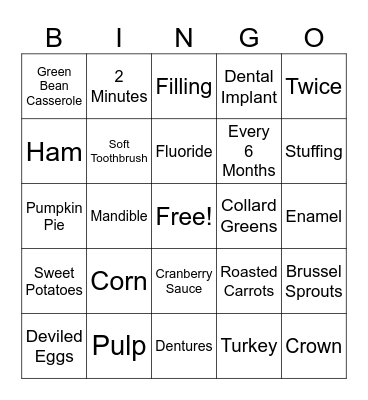 Thanksgiving Bingo Card