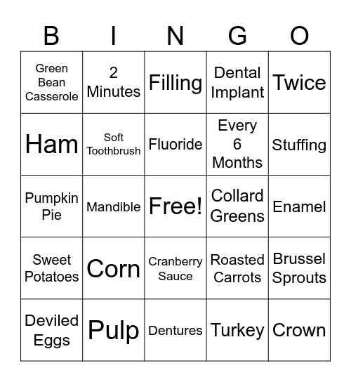 Thanksgiving Bingo Card