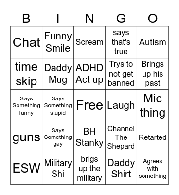 Nikko Ortiz Bingo Card