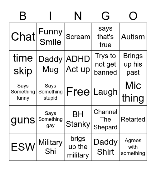 Nikko Ortiz Bingo Card