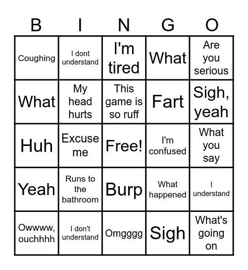 Mom Has 25 Phrases Bingo Card