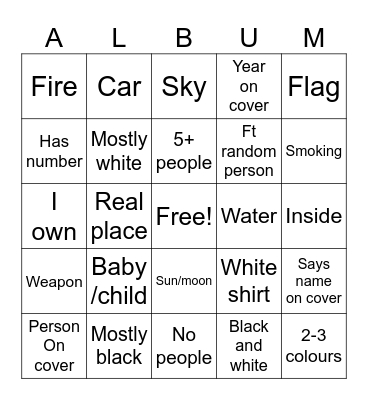 Album covers bimgo card Bingo Card