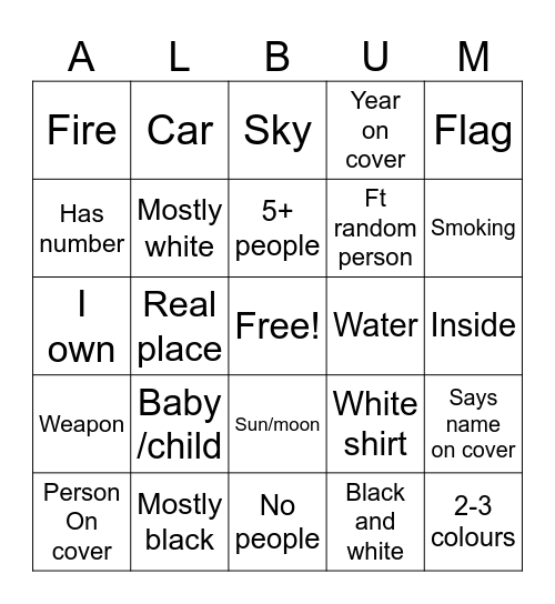 Album covers bimgo card Bingo Card
