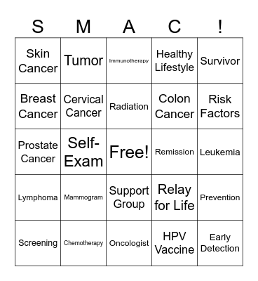CANCER AWARENESS BINGO Card