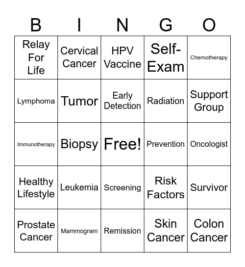 SMAC Bingo Card