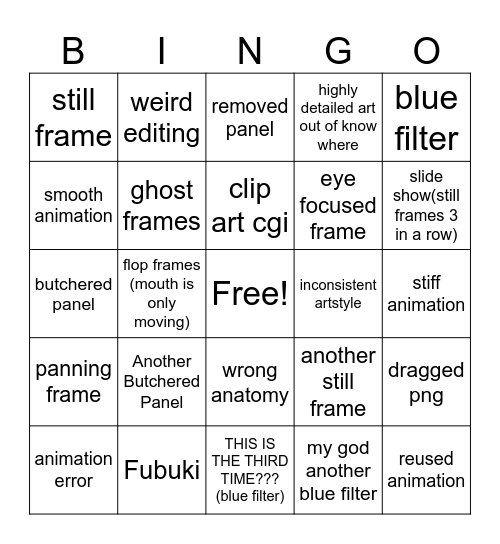 ONE PUNCH MAN S3 BINGO CARD Bingo Card